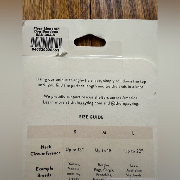 The Foggy Dog Flora Menorah bandana S small - Picture 4 of 4